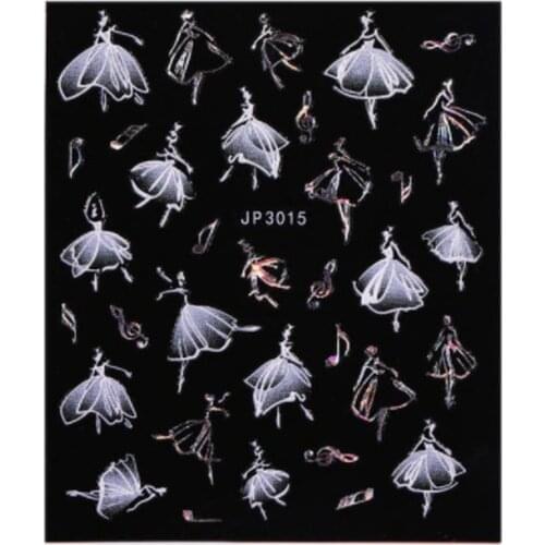 2020 Embossed Nail Art Stickers 3D Merry Christmas New Year Tips Ballerina Nail Decoration Manicure Self-adhensive for Women
