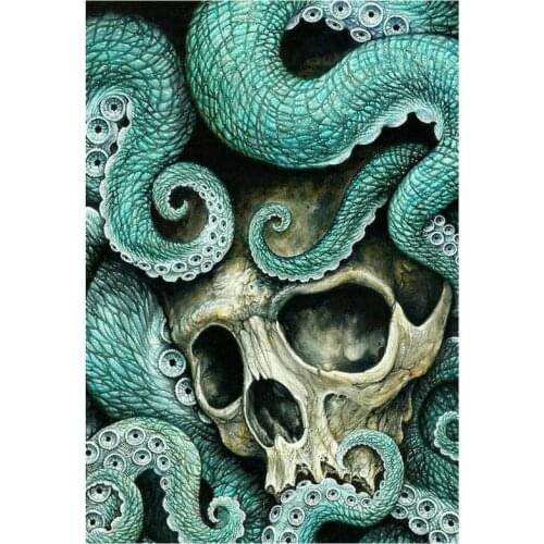 5d diamond painting octopus skull full square / round landscape 3d diamond mosaic diamond embroidery