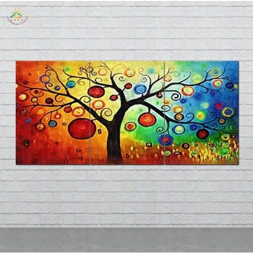 Abstract Trees Picture And Poster Canvas Painting Modern Wall Art Print Pop Art Wall Pictures For Living Room 3 PIECES