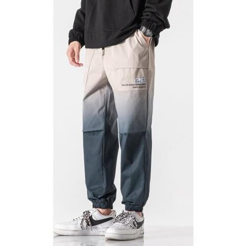 Cargo Pants Men Fashion Personality Gradient Color Trendy Hip Hop Casual Pants Contrast Colorful Bottom
