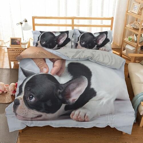 Home Textiles French Bulldog Printing Duvet Cover King Size Double Bedding Sets Queen Bulldog Pattern Quilt Cover Pillowcase
