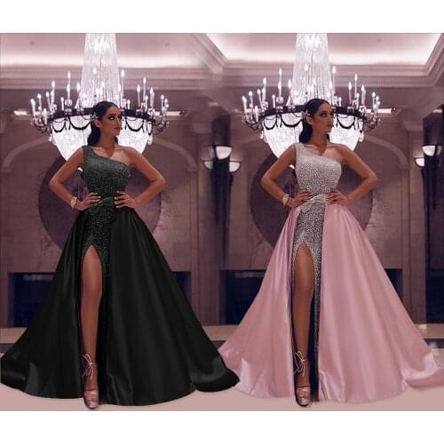 High street fair maiden style long dresses sleeveless one shoulder appliques bow floor-length long dresses BC548