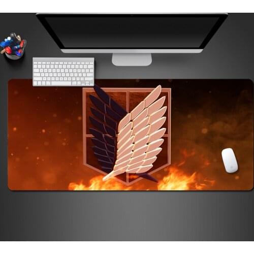 Attack On Titan Mousepad High-end Gaming Mouse Pad Gamer Mat Locrkand Game Computer Desk Padmouse Keyboard Play Mats Ganing Pad