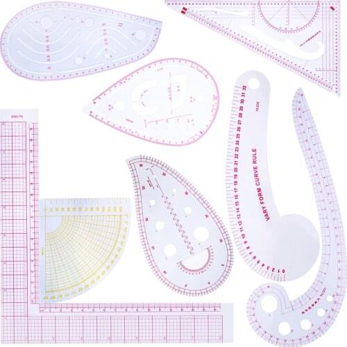 KAOBUY 21 PCS Fashion Pattern Design Ruler-Sewing Rules With Stitching Wheel Tool For Sewing,Needlework,Embroidery