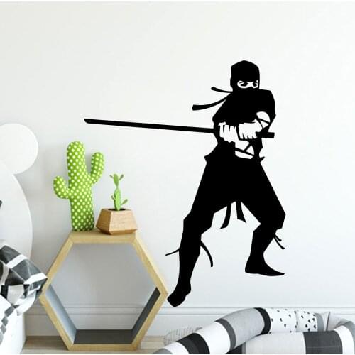 Classical Japan Ninjutsu vinyl Wall Stickers Room Decoration Accessories for kids room Living Room Wall Art Sticker mural