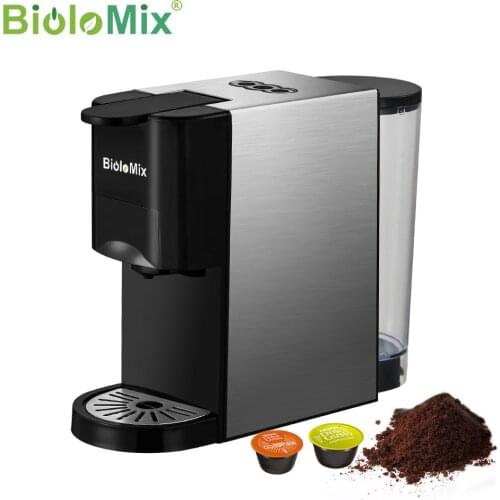 BioloMix 3 in 1 Espresso Coffee Machine 19Bar 1450W Multiple Capsule Coffee Maker Fit Nespresso,Dolce Gusto and Coffee Powder