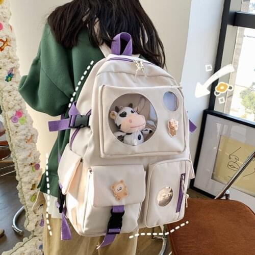 JOYPESSIE Fashion Women Backpack Waterproof Nylon Cute BookBag for Girl College School Bag Kawaii Travel Mochila Laptop Bagpack