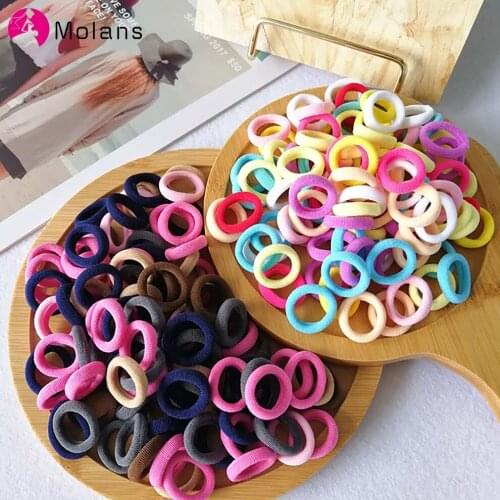 Molans Girls Elastic Hair Bands Kid Headbands Colorful Hair Tie Nylon Scrunchies Rubber Band Ponytail Holder Hair Accessories