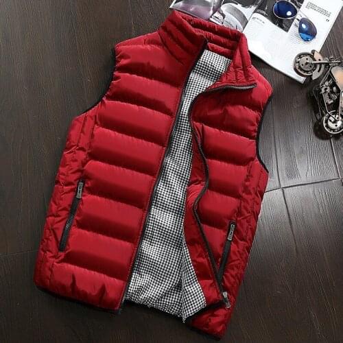 STANDSELF brand vests Men Down Vest Thick Coats Male Cotton-Padded Work Waistcoat Gilet Homme Vest Mens Warm Sleeveless Jacket