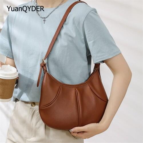 Soild Color Designer Luxury Ladies Shoulder Bag High Quality PU Leather Women Messenger Bags Fashion Design Womens Underarm Bag