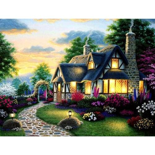 SNA 100% Full 5D Diy Daimond Painting Cross-stitch "Dream House" 3D Diamond Mosaic Round Rhinestones Paintings Embroidery