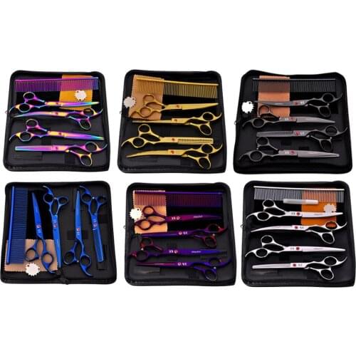 1Set 7" Professional Dog Grooming Scissors Set Straight and Thinning Cutting Shears Scissors