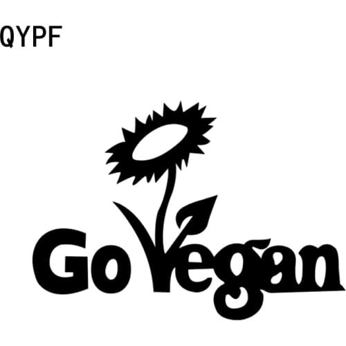 QYPF 15.8CM*11CM Beautiful Go Vegan Vinyl Decoration Car Window Sticker Decal Black Silver C15-2535