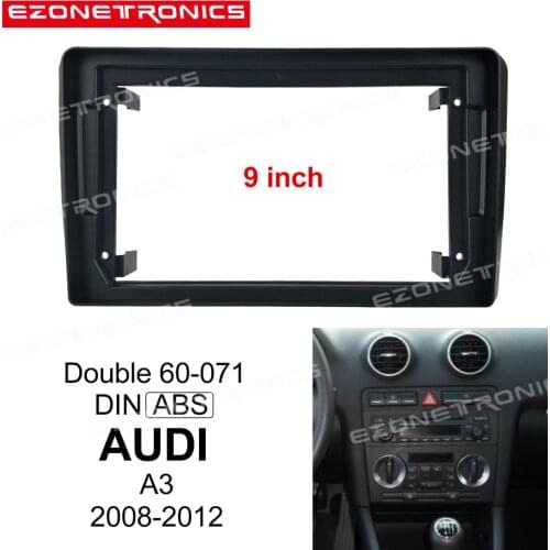 2Din Car DVD Frame Audio Fitting Adaptor Dash Trim Kits Facia Panel 9inch For AUDI A3 2008-2012 Double Din Radio Player