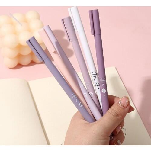 Simple and Fresh Gel Pen 0.5mm Black Pen Full Needle Tube Signature Pen Student Special Pen Office Supplies
