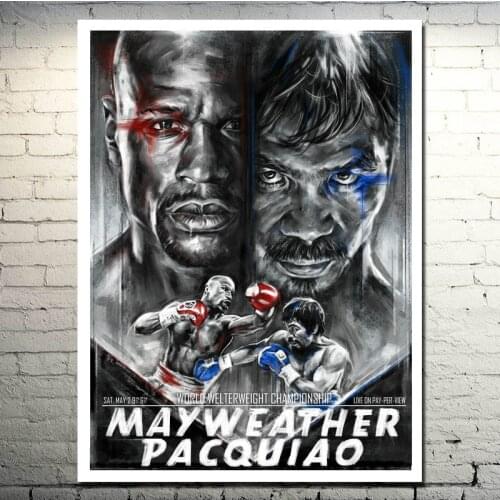 Floyd Mayweather VS Manny Pacquiao 2015 Fight Boxing Decor Silk Poster Picture For Living Room Decor (NEW)