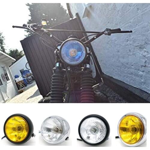 Round Motorcycle LED Headlight12V Universal Retro Motorcycle Headlight Scooter Motorbike Motor Front Headlights Lamp Universal