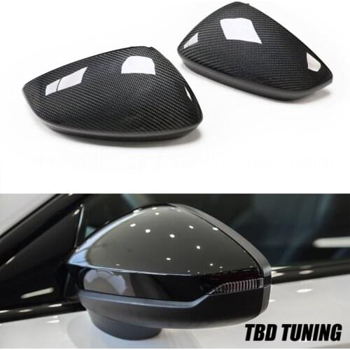 Real Carbon Fiber Rear View Mirror Cover For Audi A3 2020 2021 Replacement Style Car Wing Mirror Cover With Lane Assist