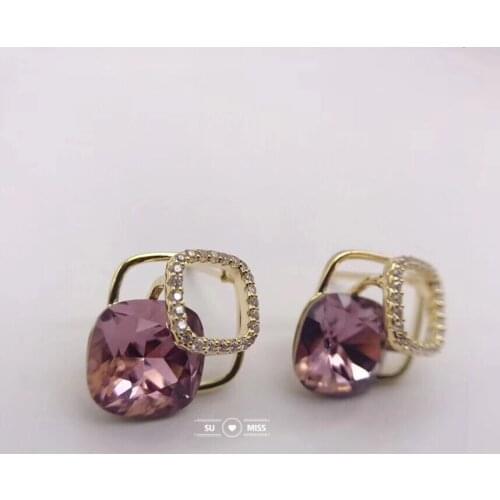 Free Shipping AAA CZ Element Stud Earrings For Women For Women Vintage Crystal Earrings Statement Wedding Jewelry Office Girl