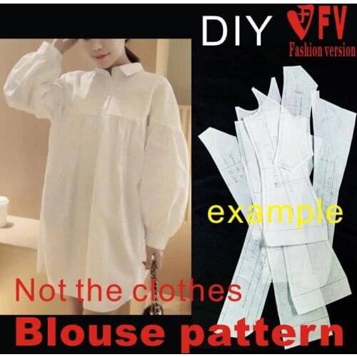 Pattern Making Womens Loose Pleated Lantern Shirt Dress Pattern 1:1 Clothing Cutting Drawing BCY-57