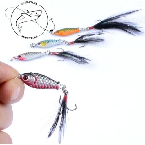 1pcs Metal Spinner Fishing Bait 3.2cm 6g Fishing Jig Lure With Feather Hook Swimbait Lures Wobblers Spinnerbait Crankbait Tackle