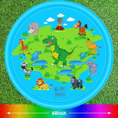 100/170cm Outdoor Lawn Beach Sea Animal Inflatable Water Spray Kids Sprinkler Play Pad Mat Water Game Beach Mat Cushion Toys