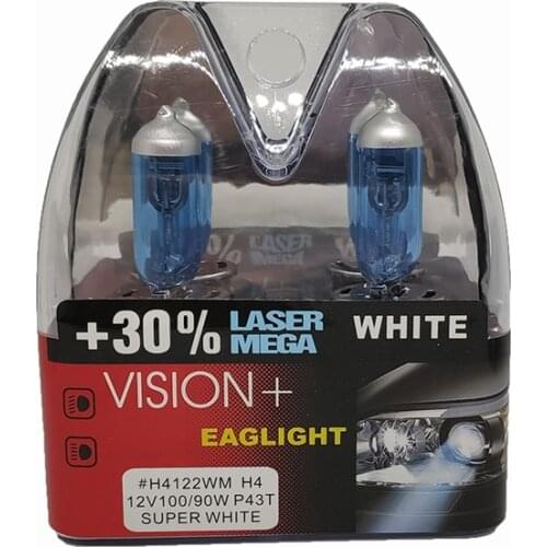 2pcs 100W 12V Super White bulbs H4 H11 H7 Racing Vision +30% More Brightness Auto Headlight Hi/lo Beam Halogen Lamp