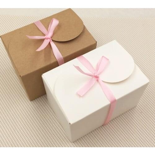 20pcs 90*60*60MM Kraft/white Paper Boxes Kraft Paper Gift Box Wedding Party Favor Candy Boxes Handmade Soap Boxes