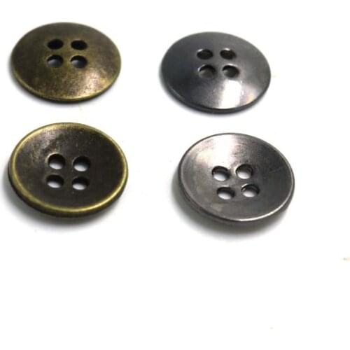 20pcs new Zinc metal alloy Sewing Button bronze gun black Metal Buttons Round Antique Bronze 4 Holes bowl button