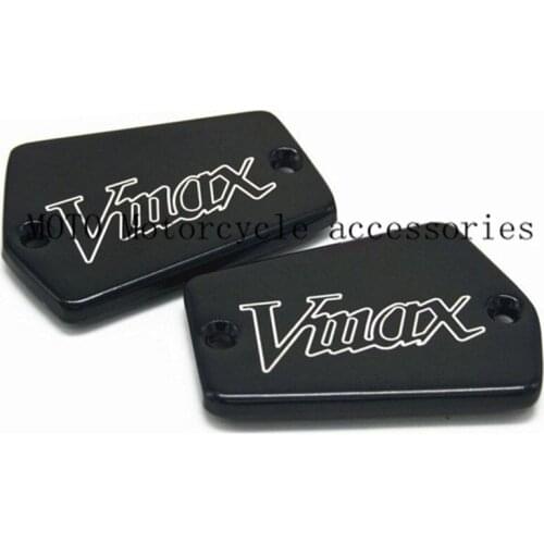 Aluminum Brake Fluid Reservoir Cover Caps Black Chrome Reservoir Caps For Yamaha Vmax 1985-1988 1989 1990 1991 1992 93 94-2007
