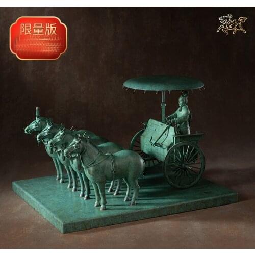 Asia CHINA QIN Royal BING MA YONG HORSE Chariot OFFICE HOME High grade decorative ART bronze carving Sculpture Museum Replica