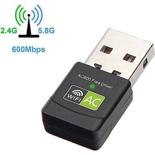Free Driver 600Mbps USB 2.4+5Ghz MIni Wireless USB Wifi Adapter Receiver Wifi AC Dongle Adapter Network Card Latest For Laptop