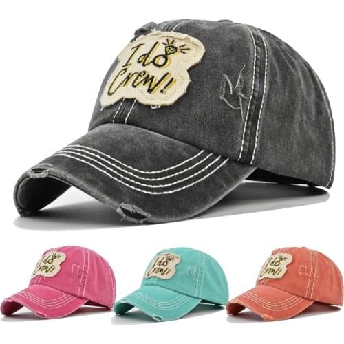 I Do Embroidery Patch Retro Mens Baseball Cap Snapback Kpop Hip-Hop Dad Hat Cotton Womens’ Hat Cotton Sun Hat BQM084