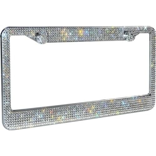 Blingbling License Plate Frame for Your Car Crystal Tag Frames for Women Girls N0PD