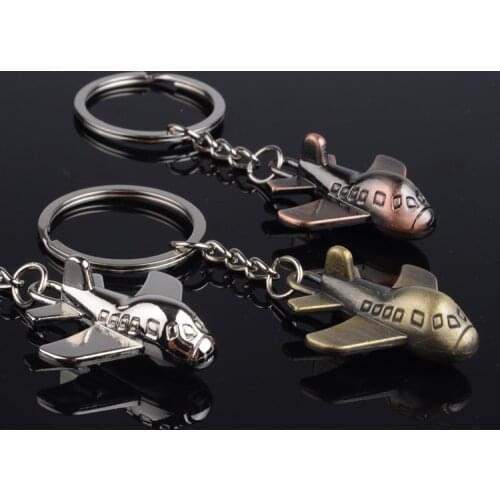 Creative simulation gift civil aviation flight key chain nostalgic simulation Mini biplane key ring