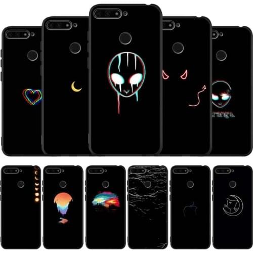 Black simplicity black Silicone Phone Case For honor 30 20 Pro 8 8X 9 10 20 Lite Mate 10 20 30 Lite Pro cover