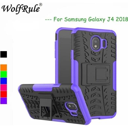 WolfRule For Cases Samsung Galaxy J4 2018 Cover Dual Layer Armor Back Case For Samsung Galaxy J4 2018 Phone Holder Stand Shells