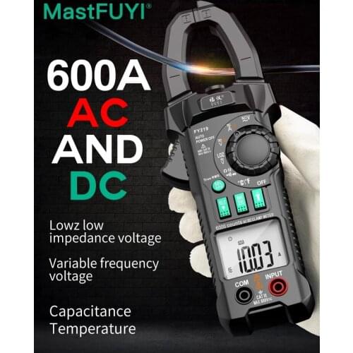 True RMS Digital Clamp Meter AC/DC voltage/cureent tester Digital Multimeter Capacitance NCV Ohm Hz Tester Electrician Tool