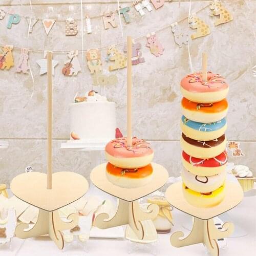 Wooden Donut Display Stand Doughnut Bagels Dessert Display Holder Wedding Baby Showers Bridal Shower Birthday Party Decor Favor