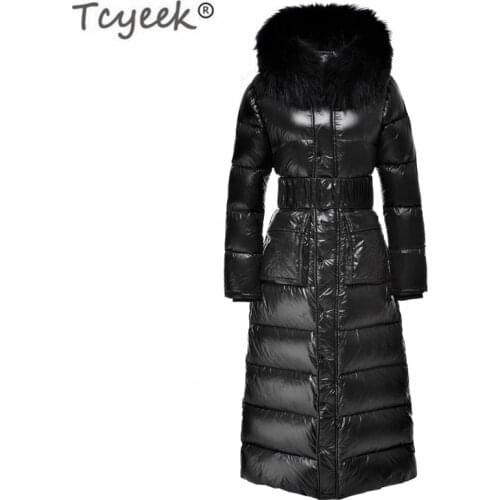 Tcyeek Long White Duck Down Jackets 2020 Winter Jacket Women Ladies Coats Big Fur Coat Thick Warm Clothes Chaqueta Mujer LWL718