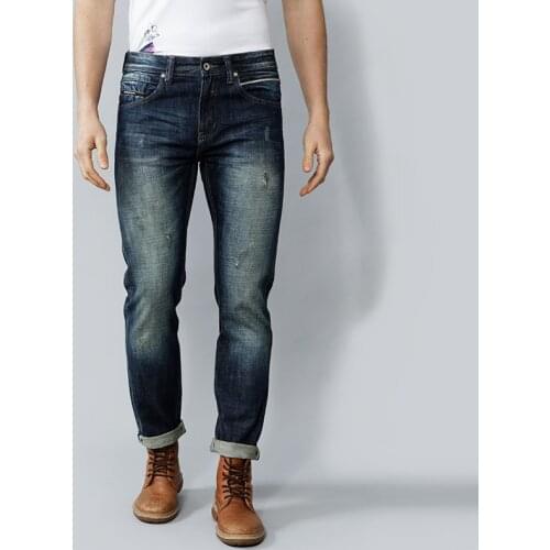 European American Vintage Fashion Men Jeans High Quality Retro Black Blue Selvedge Designer Slim Jeans Men Redline Denim Pants