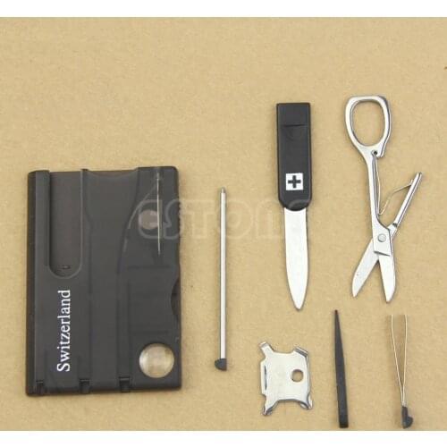 Camping EDC survival Handy Multifunctional Survival Camping Tool Card Knife LED Light Magnifier New