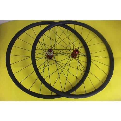 27.5er mountain bicycle straight pull carbon wheelset UD matte 24 holes 30mm hookless front 15mm rear 142mm MTB XC thru wheels