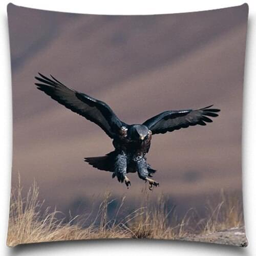 An eagle landing 2D print creative Pillow case Square cotton polyester cushion cover 5 size 9 style
