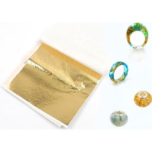 Leaf Flake Sheet Imitation Gold Silver Foil Paper DIY Nail Art Craft Birthday Party Wedding Decorations