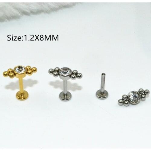 LOT50pcs Body Jewelry -16G Gems Balls Lip Labret Ring Bar Lip Cheek Monore Studs Piercing Ear Helix Diath Cartilage Bar New