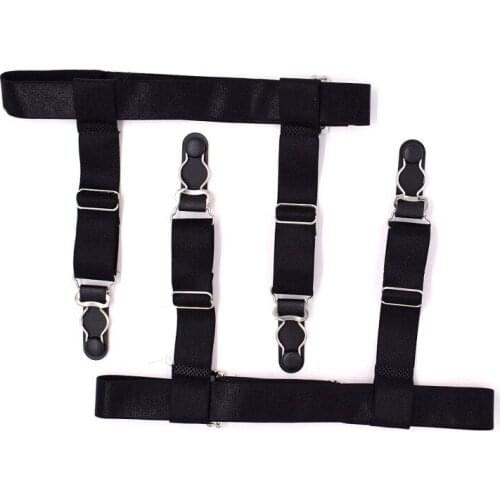 Mens Shirt Stays Garters for Men Business Uniform Leg Suspenders tirantes hombre suspensorio Shirt Tuck Holders 2 Clips Non-Slip