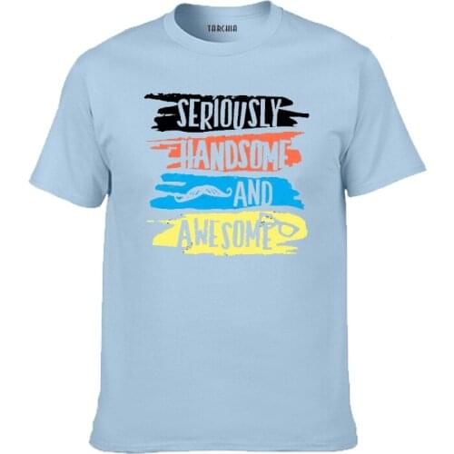 TARCHIA 2021 Slim Fit T Shirt Homme Serioudly Handsome Sleeve Spring Print Men Fshion Tees Tops Casual T Shirt Men New Cotton