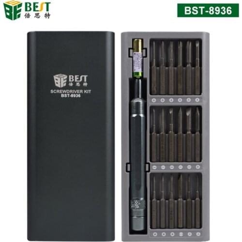 38 in 1 Professional Screwdriver Kit Magnetic Screw Driver Bits for Phone Tablet Watch Glasses RC DIY Repairing WIth LED Light