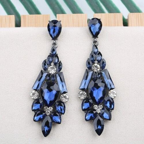 Veyofun Luxury Long Crystal Drop Earrings Vintage Wedding Dangle Earrings For Women Fashion Jewelry Gift Wholesale